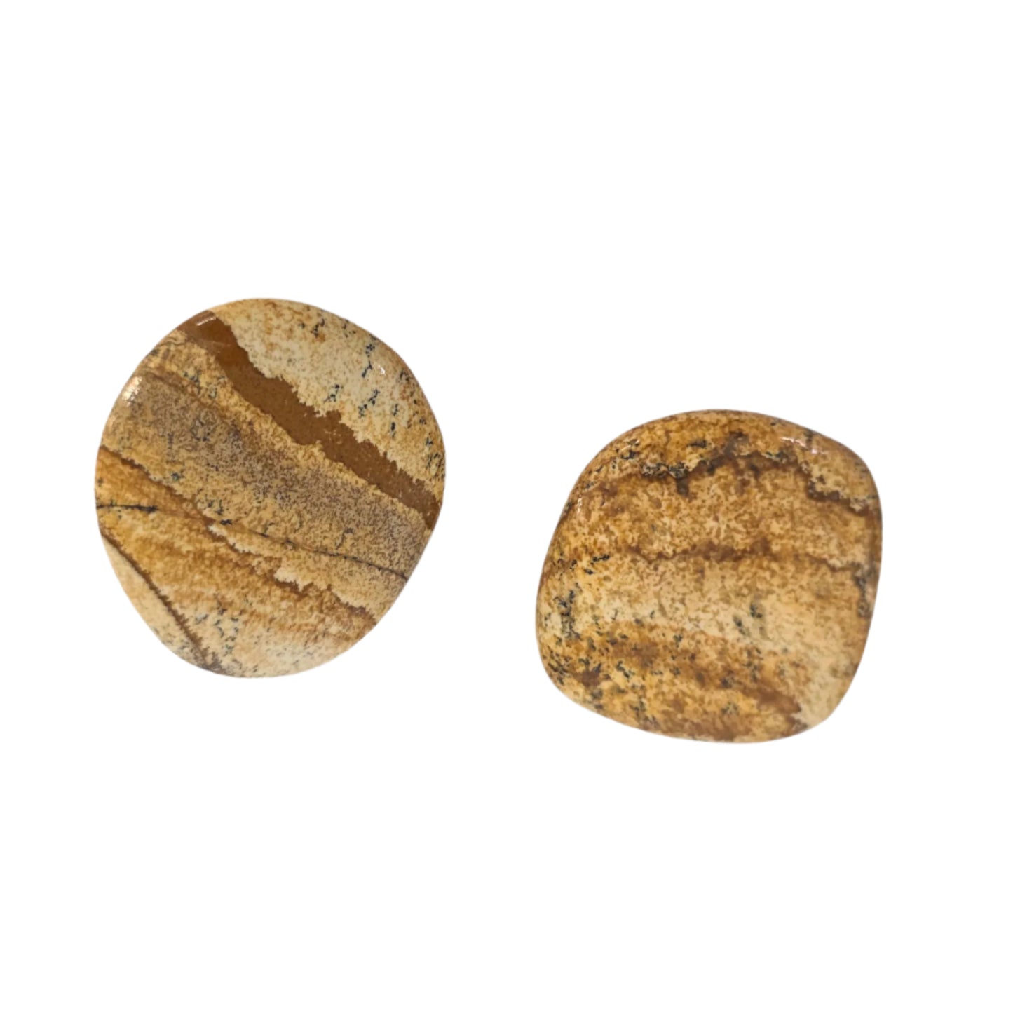 Picture Jasper Semi-Precious Gemstone Knob Pair