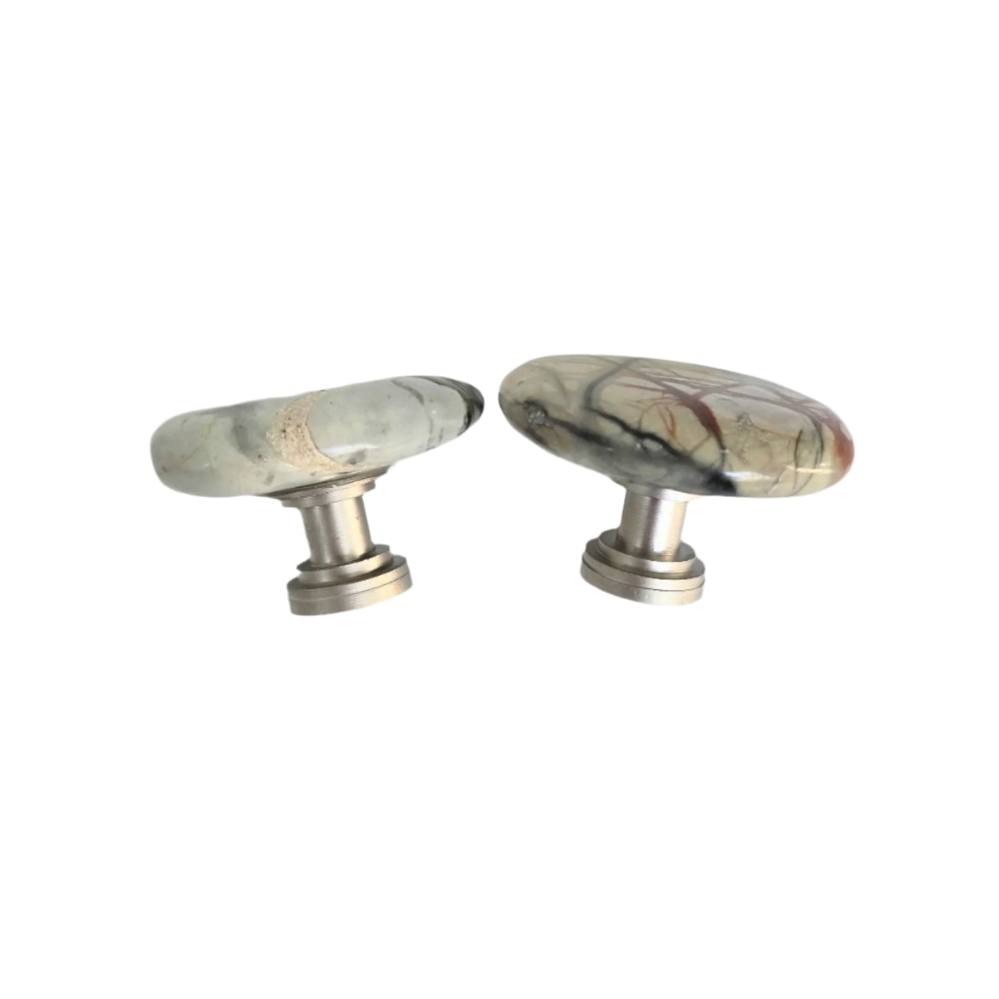 Picasso Jasper Semi-Precious Gemstone Knob Pair