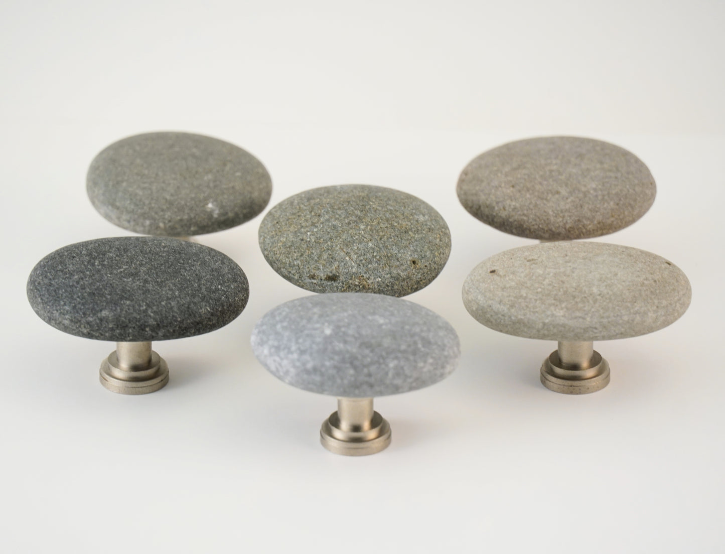 Beach Rock Stone Pebble Cabinet Knobs - Set of 6