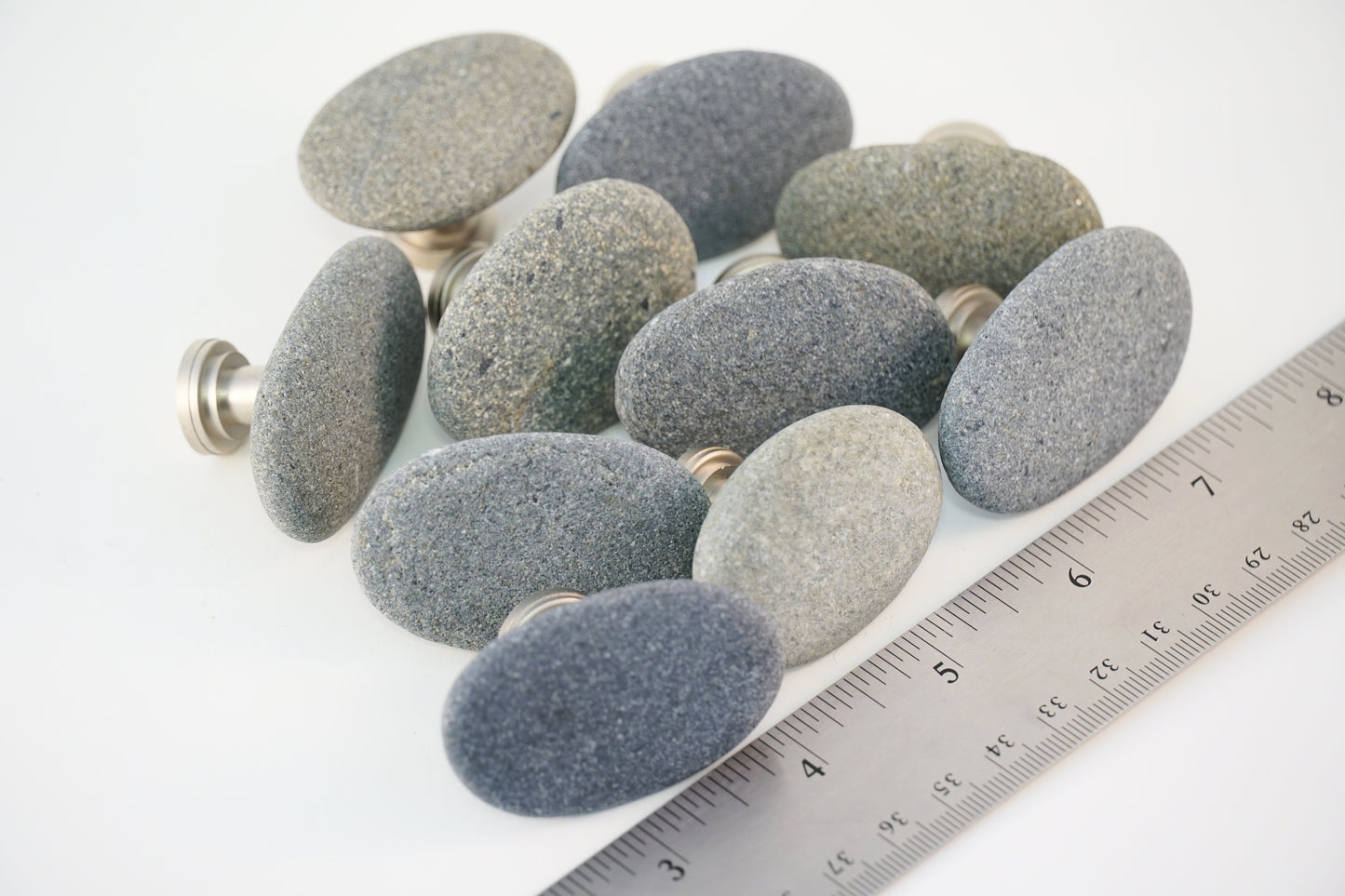 Beach Rock Stone Pebble Cabinet Knobs Cabinet Hardware - Set of 10
