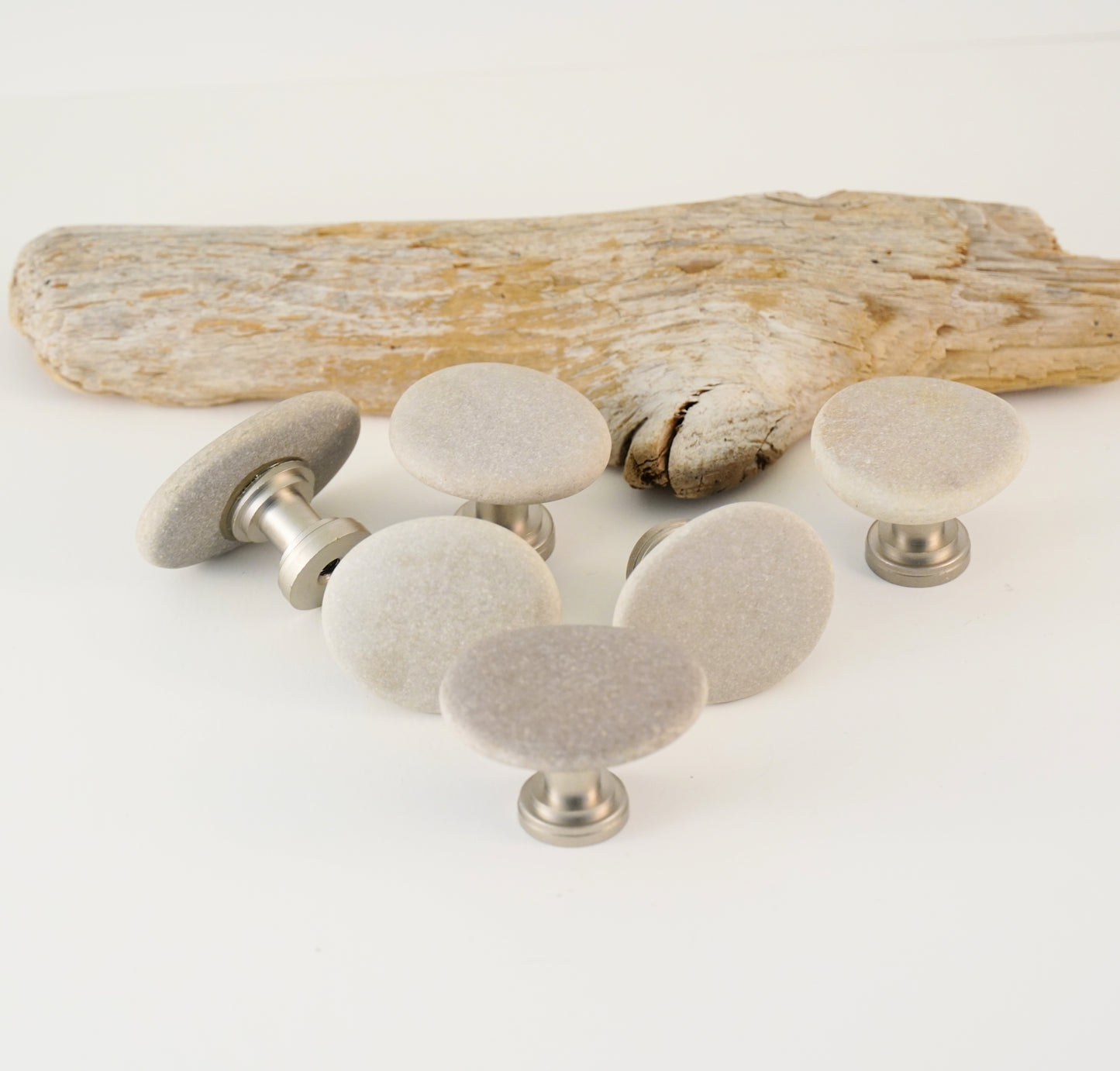 Beach Rock Stone Pebble Cabinet Knobs - Set of 6