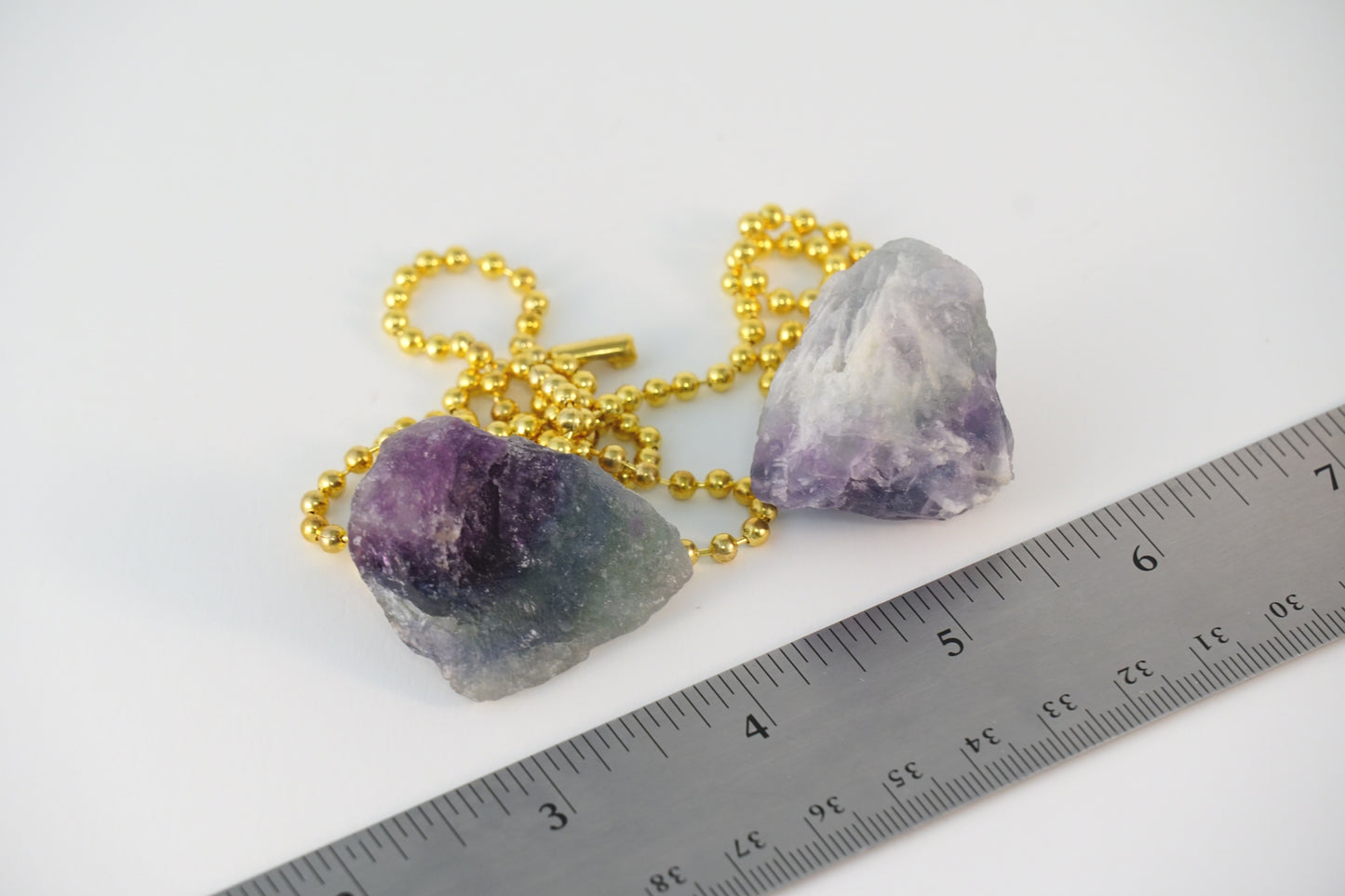 Rainbow Fluorite Crystal Light and Fan Pull Set