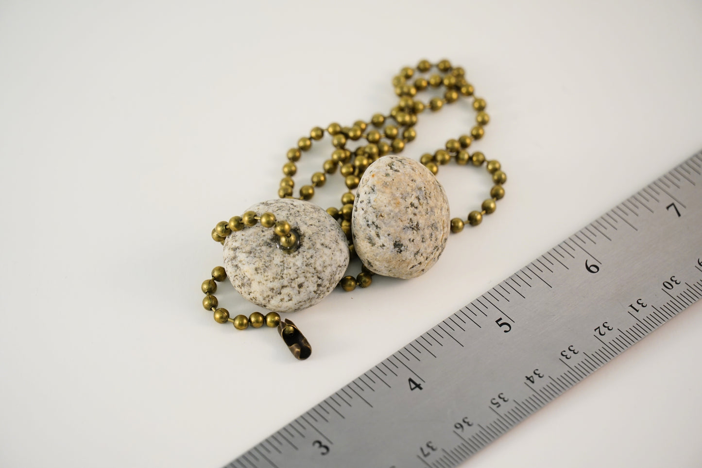 Light and Fan Pulls with Granite Beach Rocks Pebbles