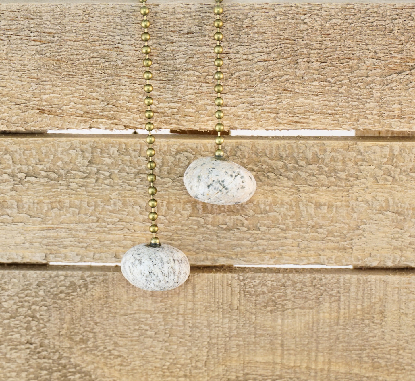 Light and Fan Pulls with Granite Beach Rocks Pebbles