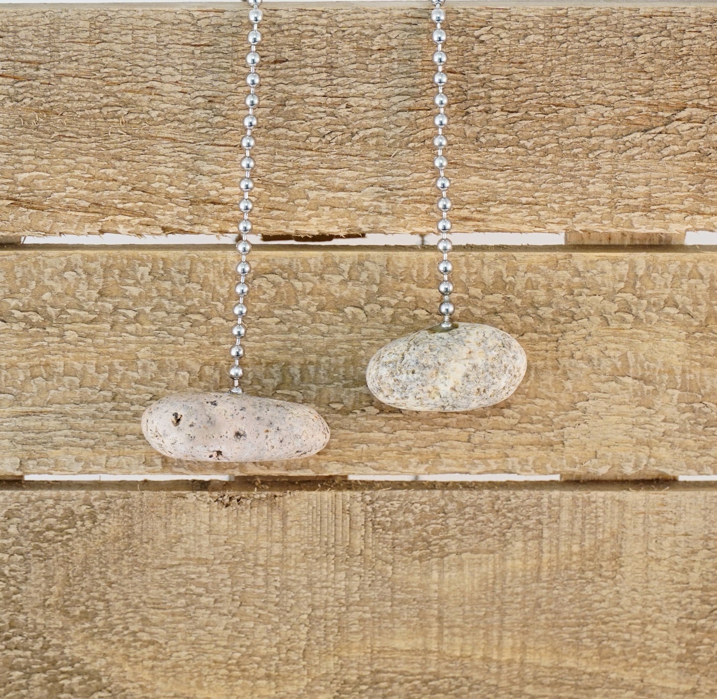 Light and Fan Pulls with Granite Beach Rocks Pebbles