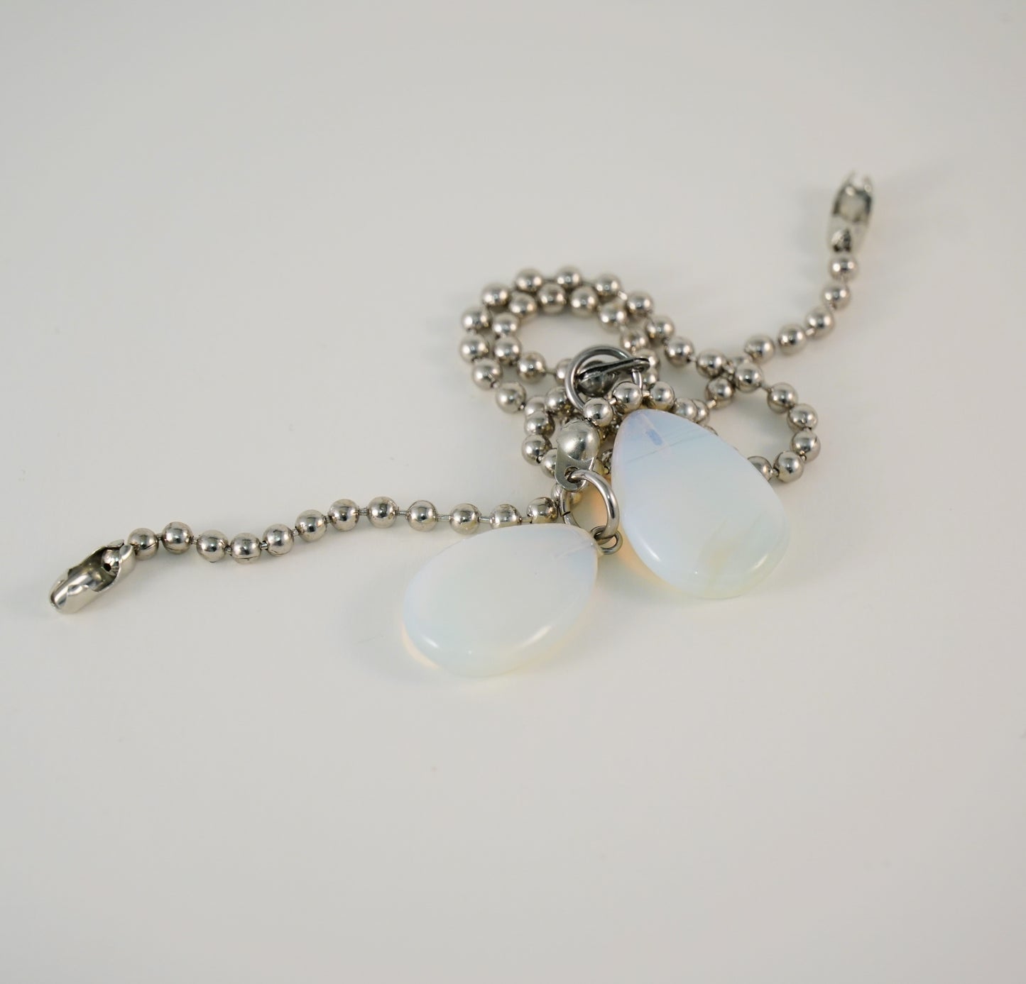 Opalite Gemstone Light Fan Pull Chain Pair