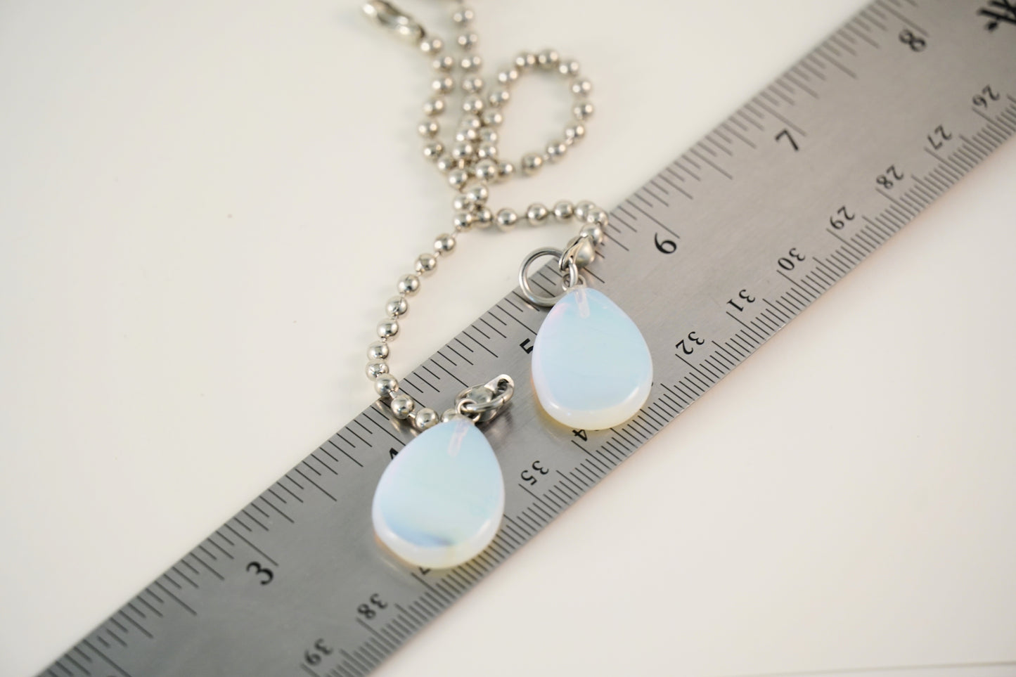 Opalite Gemstone Light Fan Pull Chain Pair