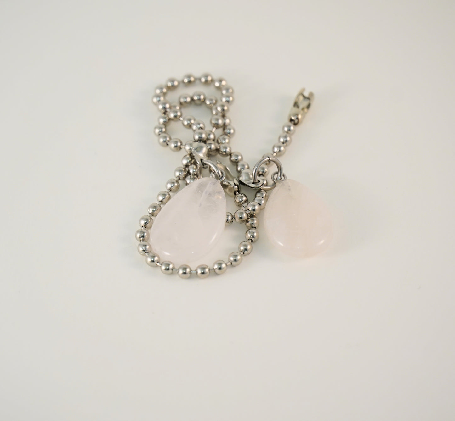 Rose Quartz Gemstone Light Fan Pull Chain Pair