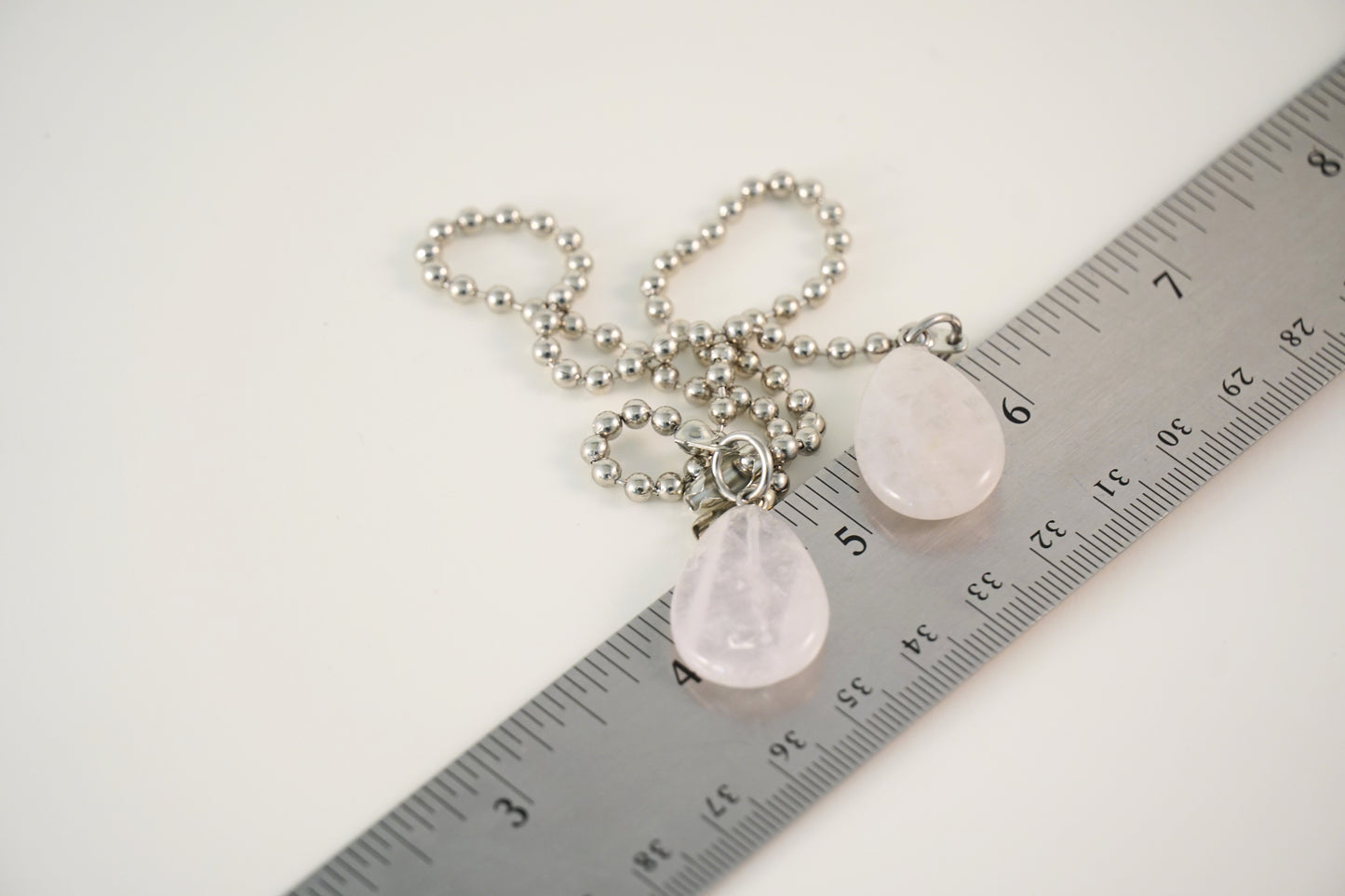 Rose Quartz Gemstone Light Fan Pull Chain Pair