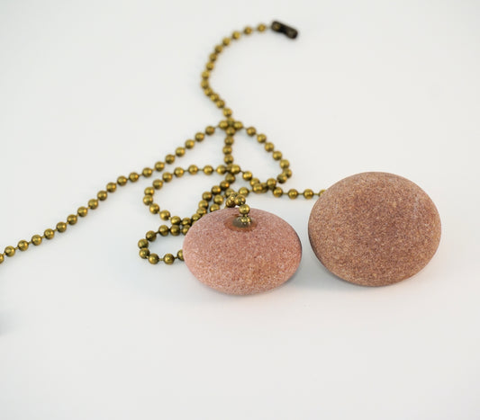 Light and Fan Pulls with Pink Beach Rocks