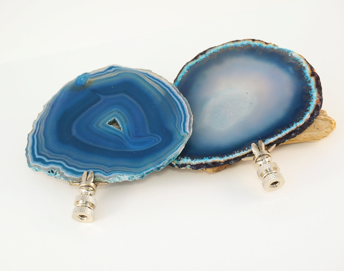 Brazilian Agate Curtain Rod Finial Set