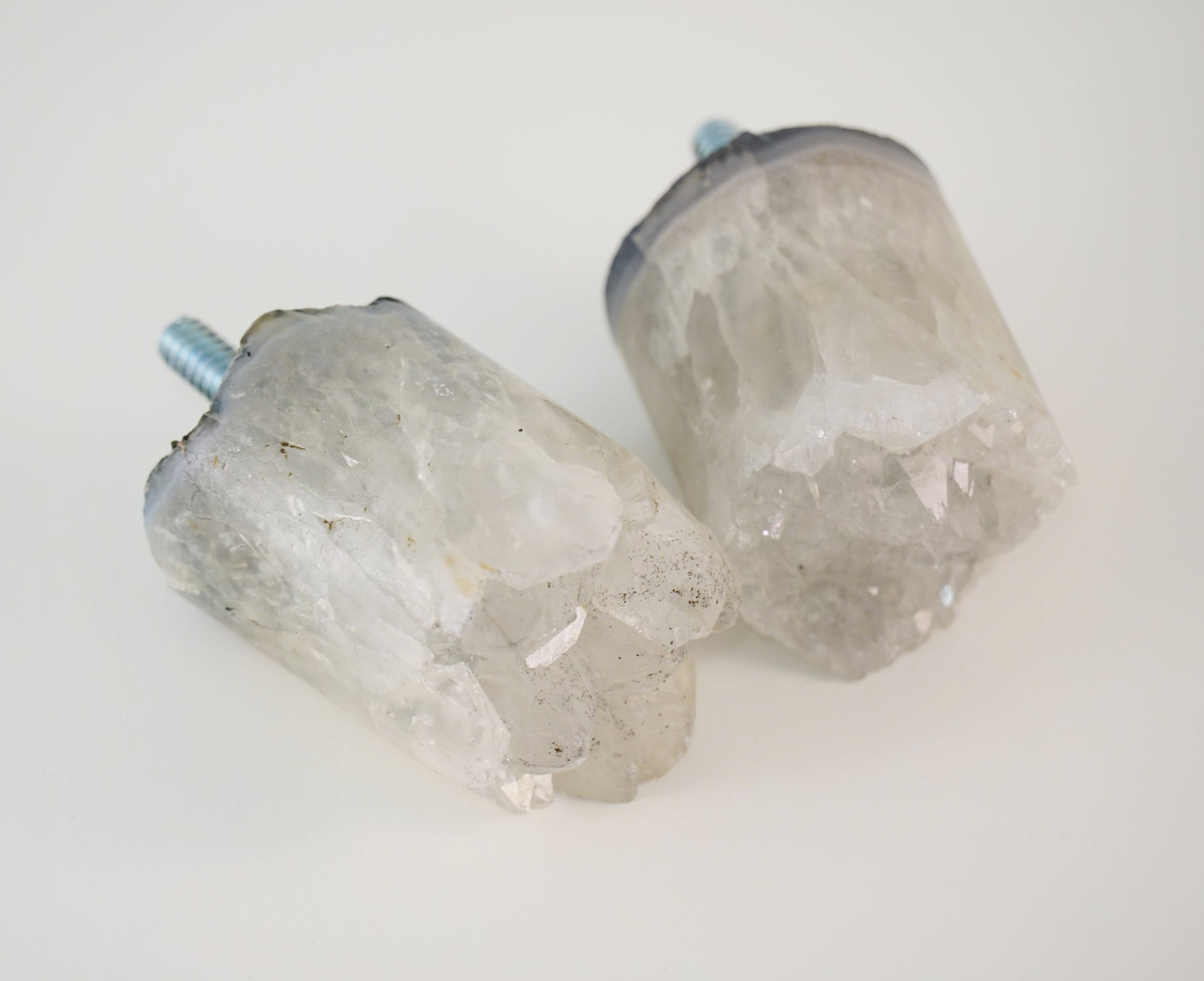 Curtain Rod Finial Pair - Amethyst Crystals