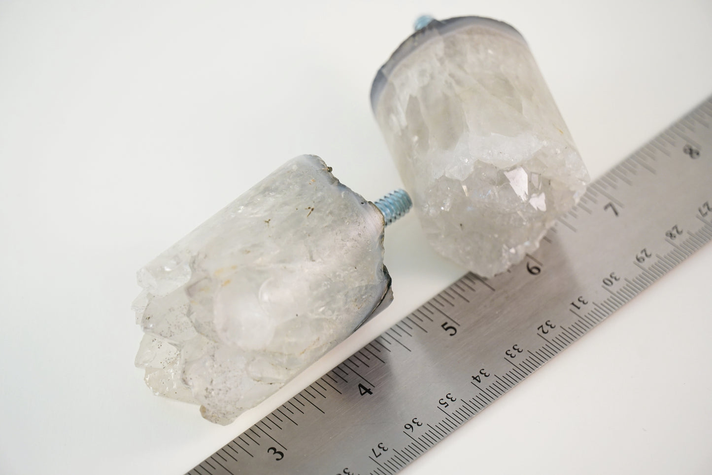 Curtain Rod Finial Pair - Amethyst Crystals
