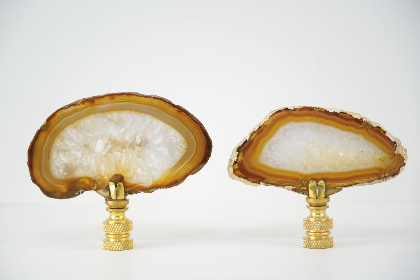 Lamp Harp Finial Set - Polished Brazilian Agates