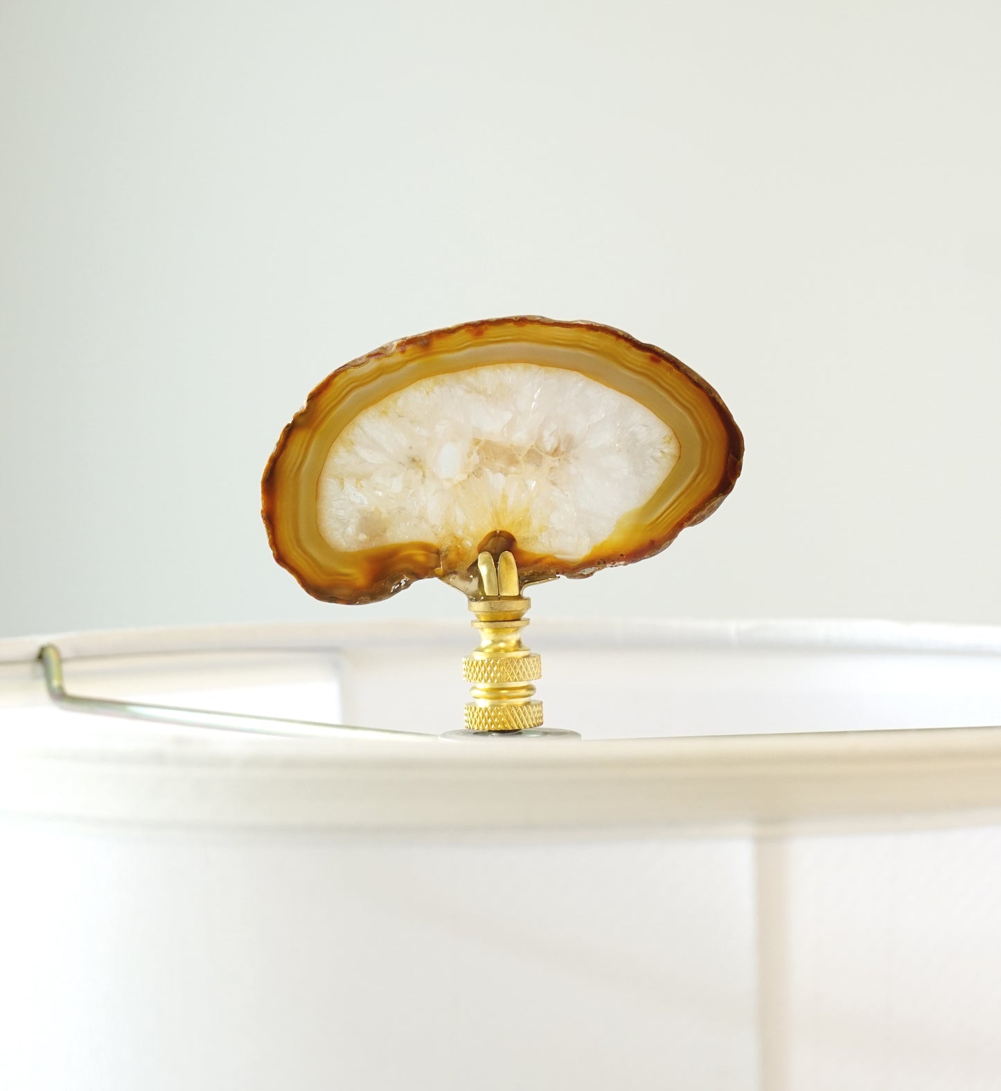 Lamp Harp Finial Set - Polished Brazilian Agates