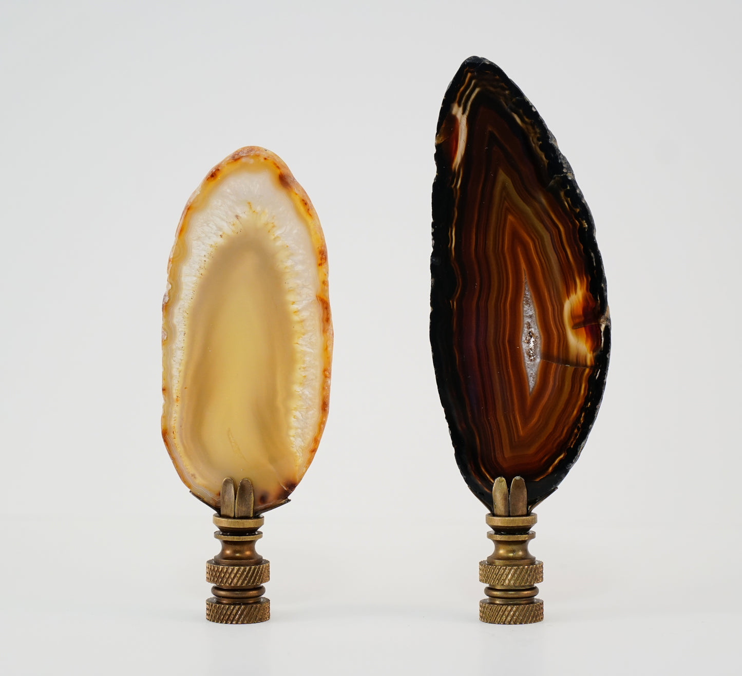 Lamp Harp Finial Set - Polished Brazilian Agates