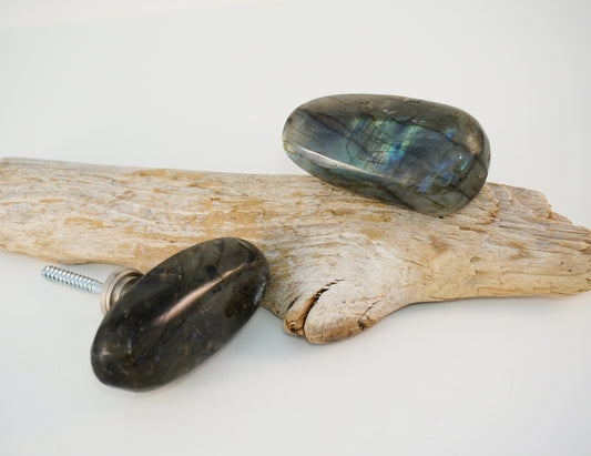 Labradorite Flush Mount Wall Hook Pair