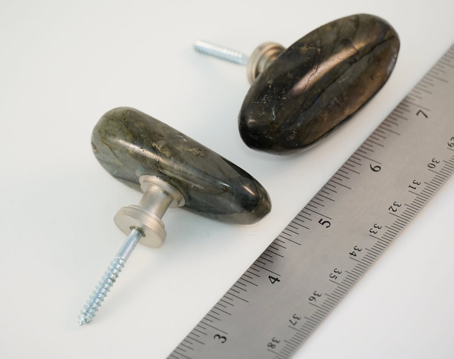 Labradorite Flush Mount Wall Hook Pair