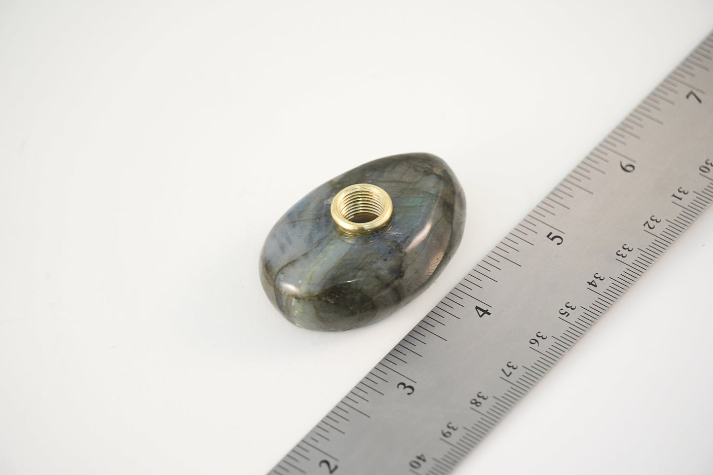 Labradorite Palm Stone Flush Mount Ceiling Light Cap Finial