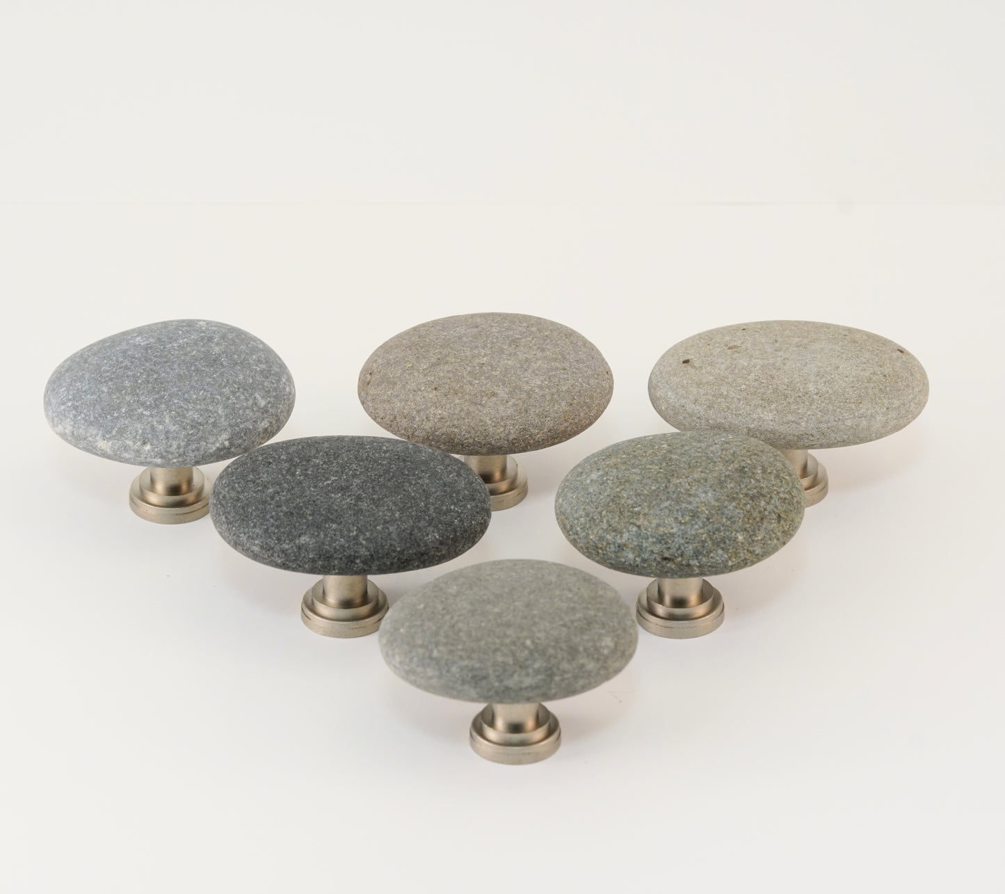 Beach Rock Stone Pebble Cabinet Knobs - Set of 6