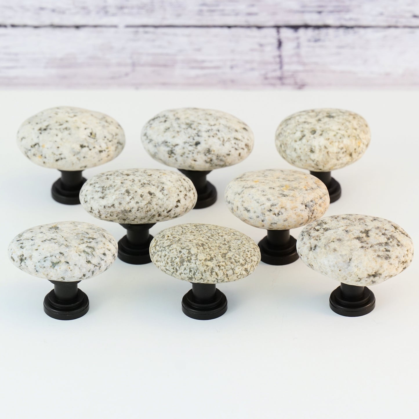 Granite Cabinet Knobs - Set of 8 on Oil Rubbed Bronze