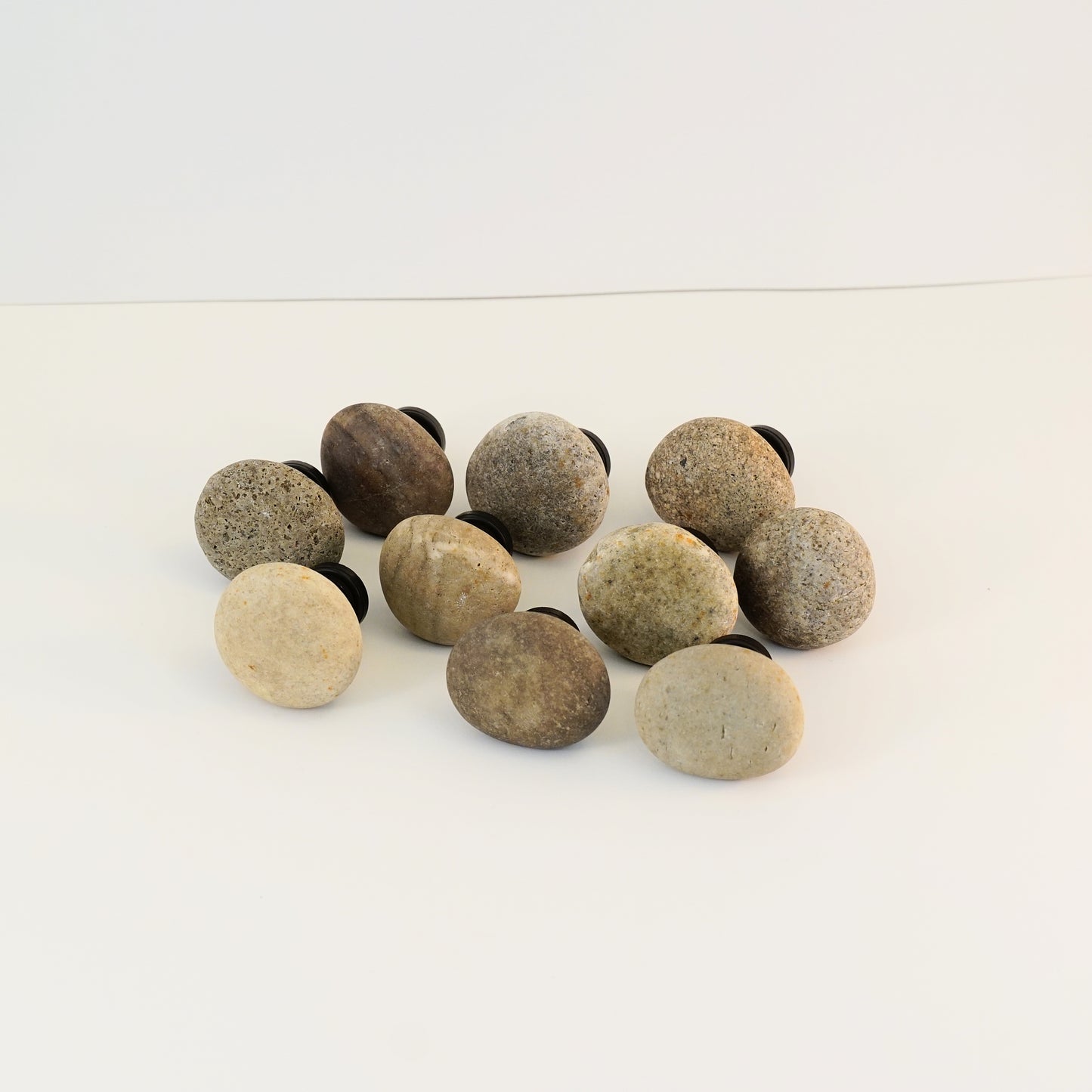 Set of 10 - Beach Rock Stone Pebble Cabinet Knobs