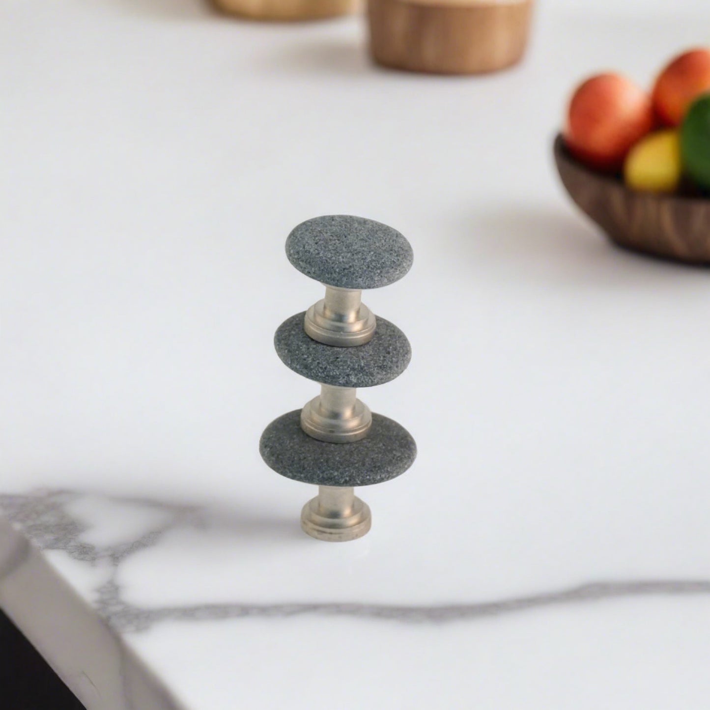 Beach Rock Cabinet Knobs - Set of 3 - Cairn Stack Rocks