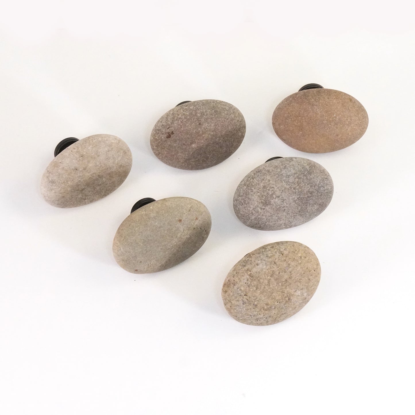 Beach Rock Stone Pebble Cabinet Knobs - Set of 6