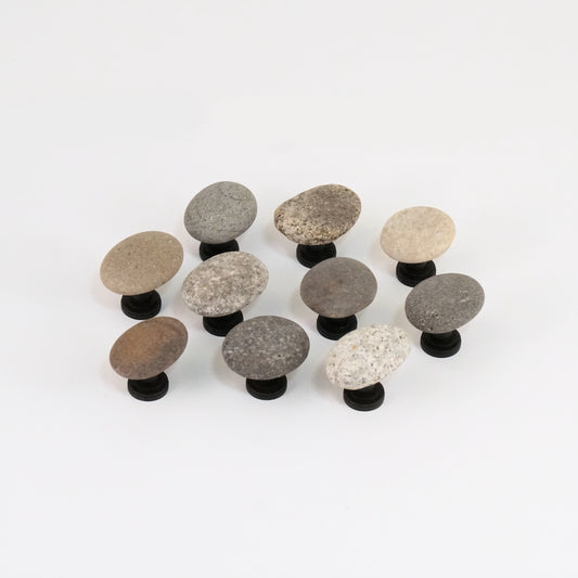 Set of 10 - Beach Rock Stone Pebble Cabinet Knobs