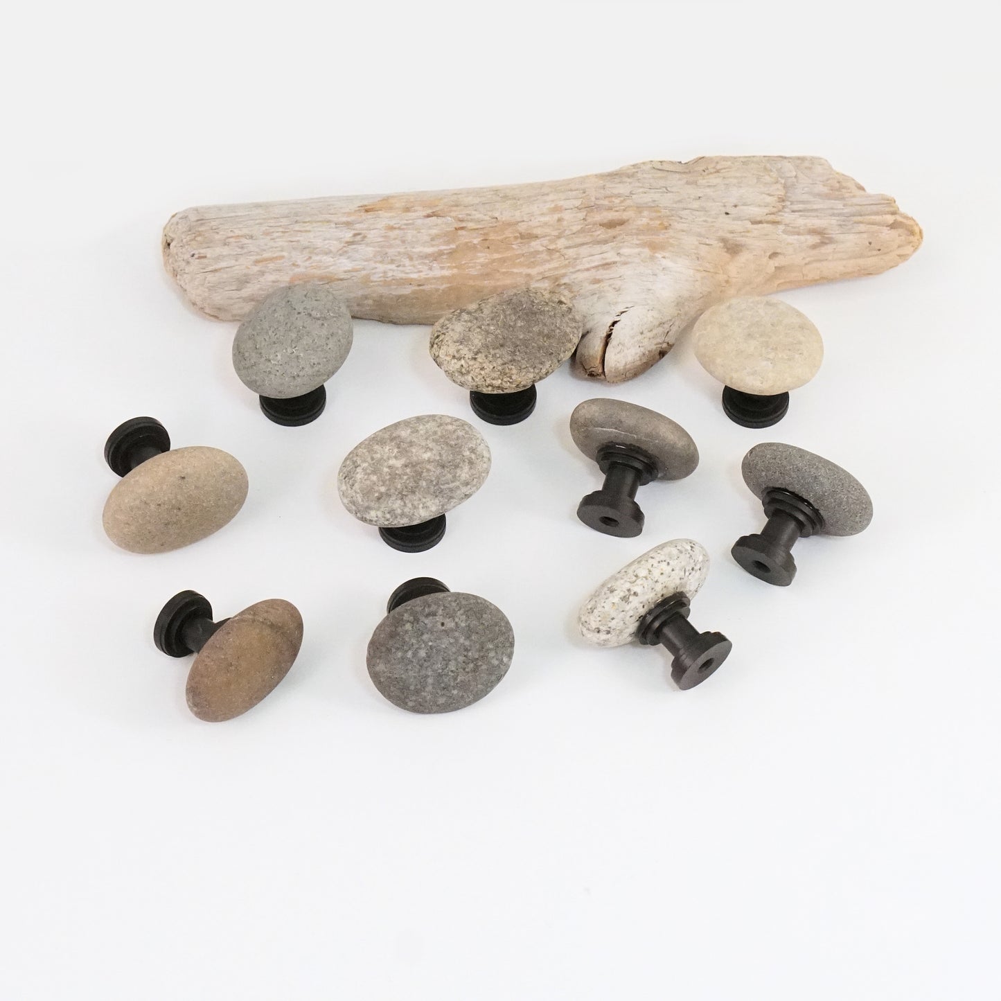 Set of 10 - Beach Rock Stone Pebble Cabinet Knobs