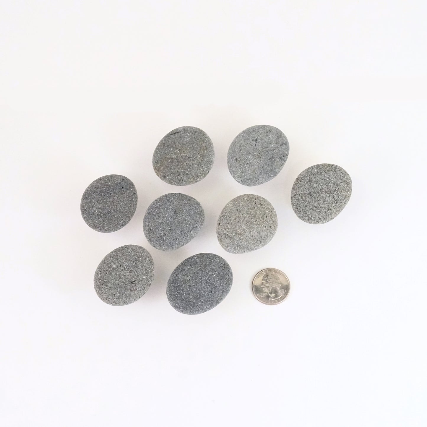 Beach Pebble Stone Rock Cabinet Knobs - Set of 8 Gray Stones - Ready to Ship