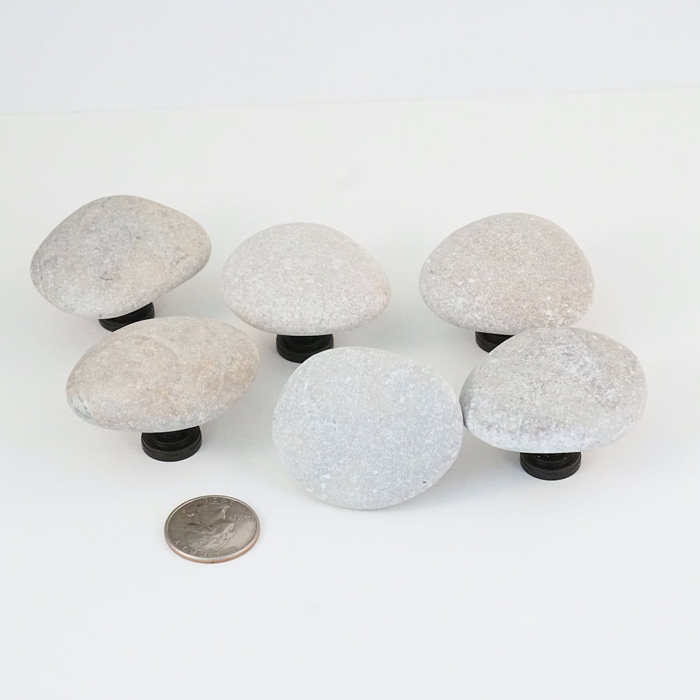 Pale Cream Stones on Oil Rubbed Bronze - Set of 6