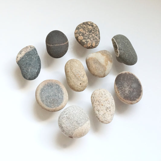 FUN FUN FUN - Set of 10 - Beach Rock Stone Pebble Cabinet Knobs