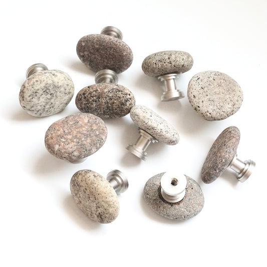 Granite Glory Beach Rock Cabinet Knobs - Set of 10