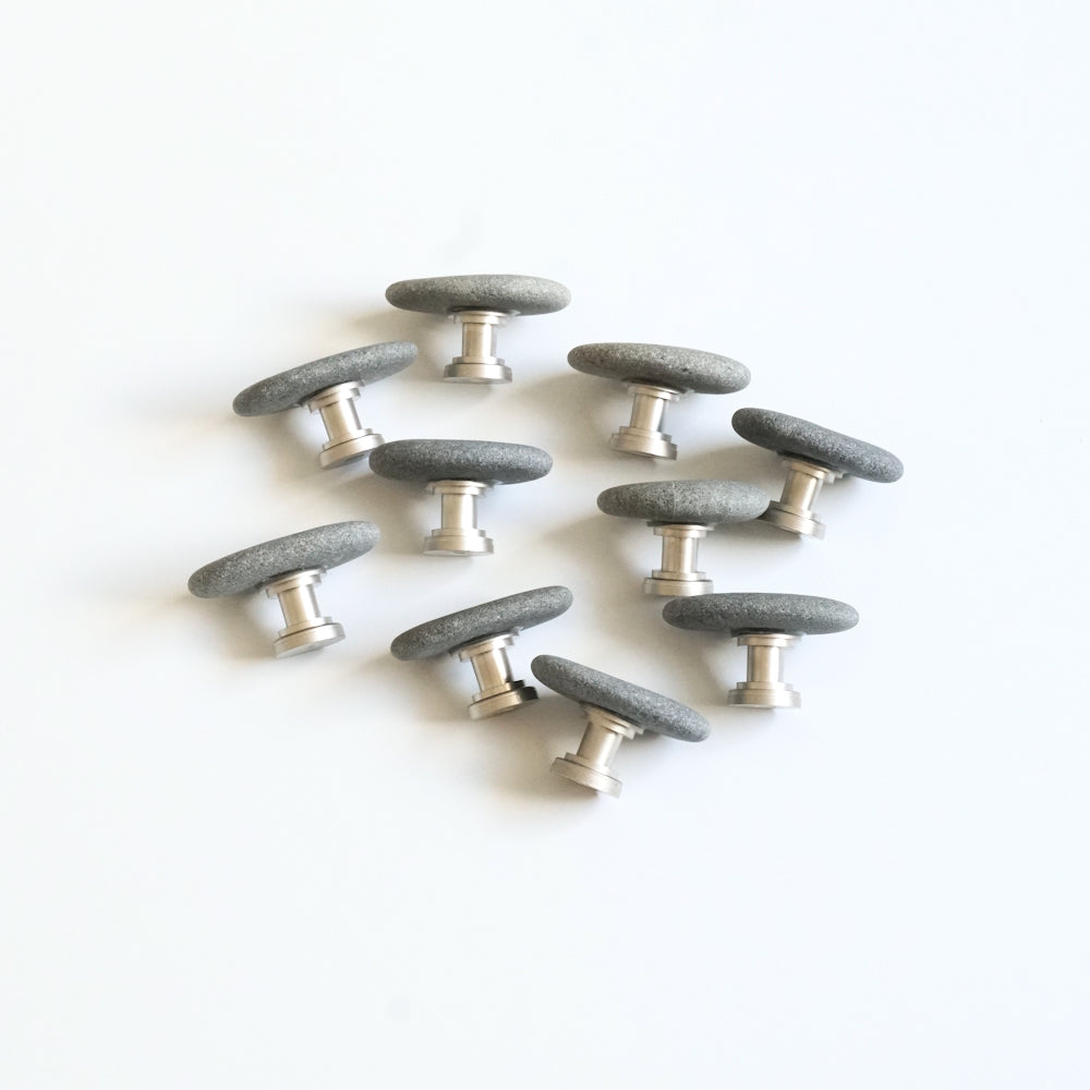 Matched Gray Beach Rock Cabinet Knobs - Set of 10