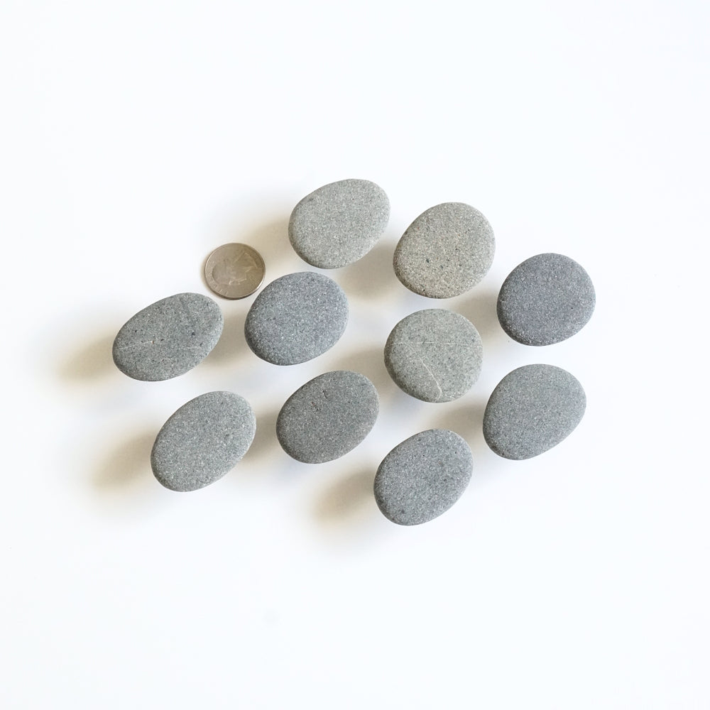 Matched Gray Beach Rock Cabinet Knobs - Set of 10