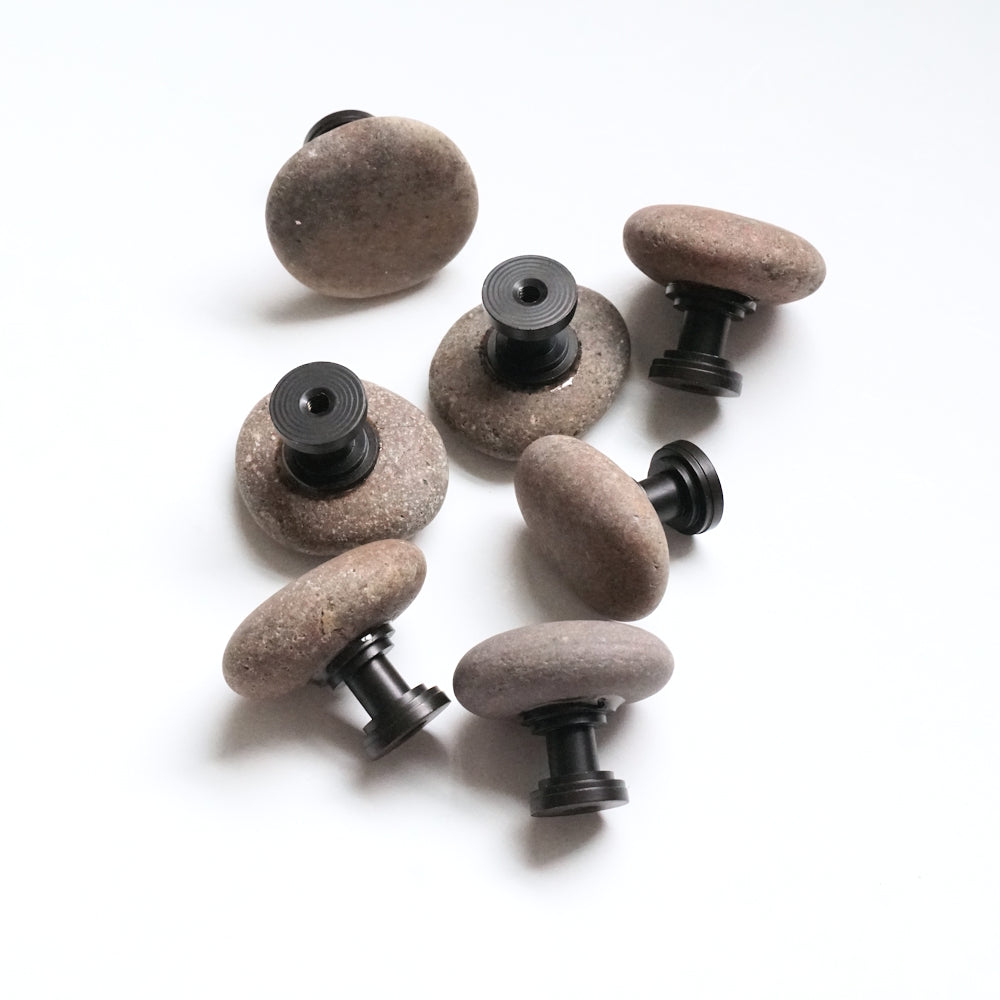 Set of 7 Warm Brown Cabinet Knobs