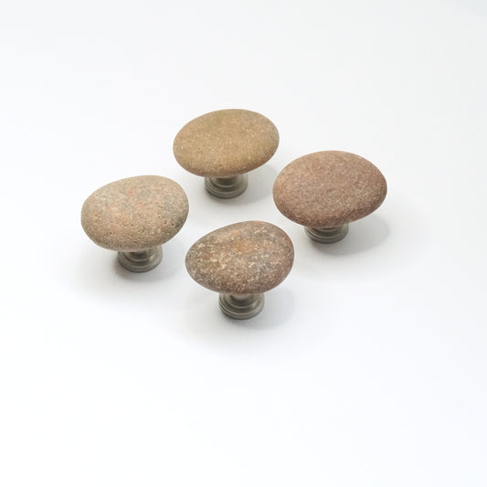 Beach Stone Cabinet Pulls - Set of 4 | Warm Sand