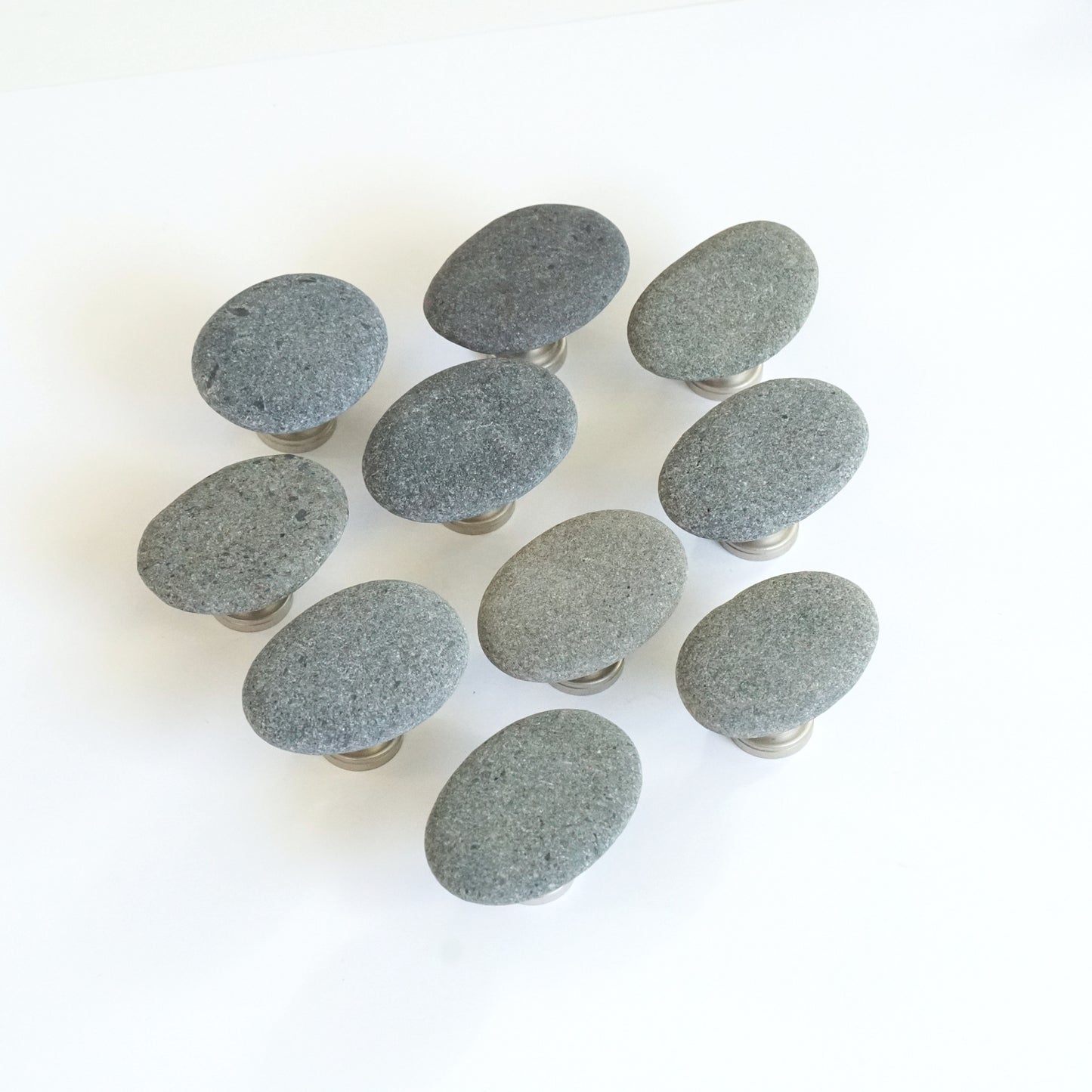 Coastal Home Cabinet Hardware - Set of 10 | Matched Flat Gray Pebbles