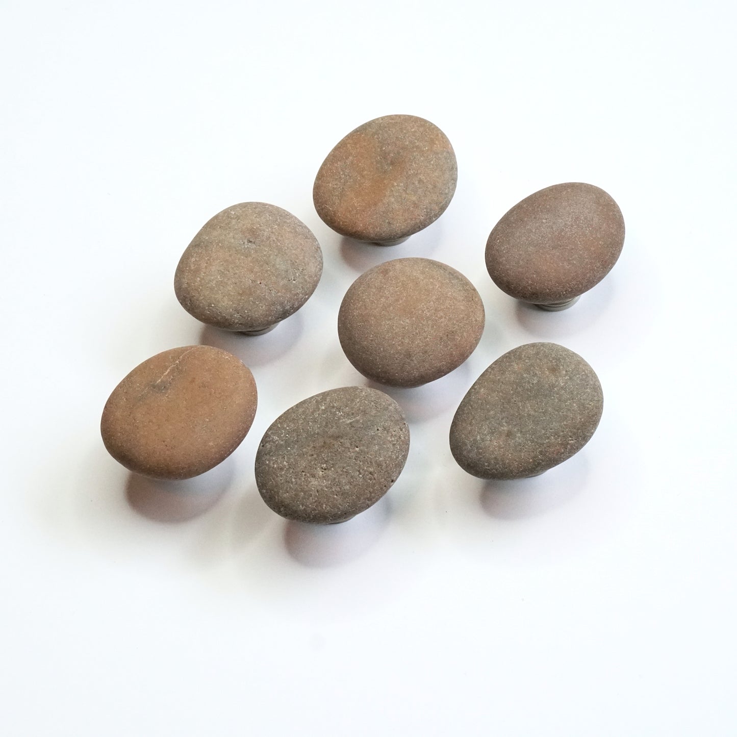Coastal Cabinet Hardware - Set of 7 | Rich Brown Beach Rocks