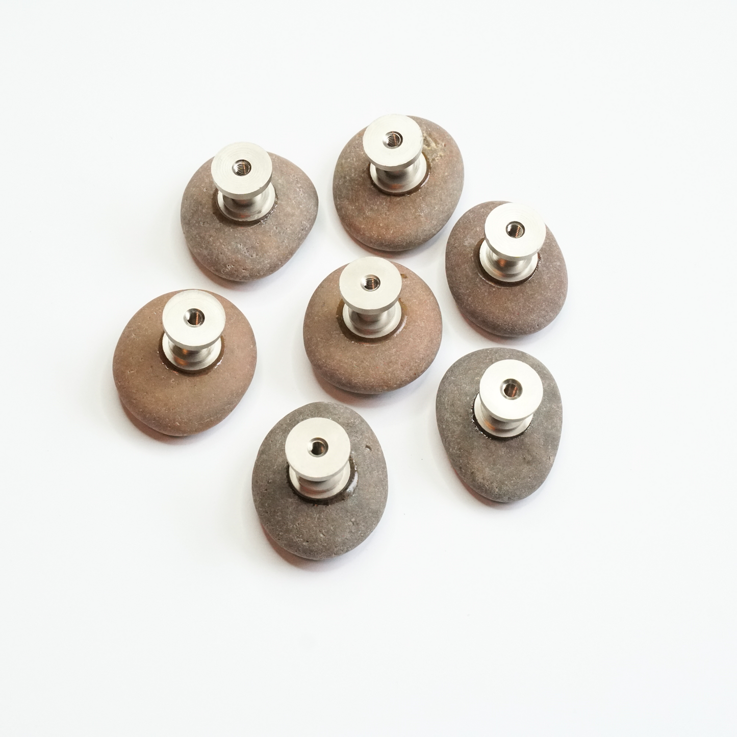 Coastal Cabinet Hardware - Set of 7 | Rich Brown Beach Rocks
