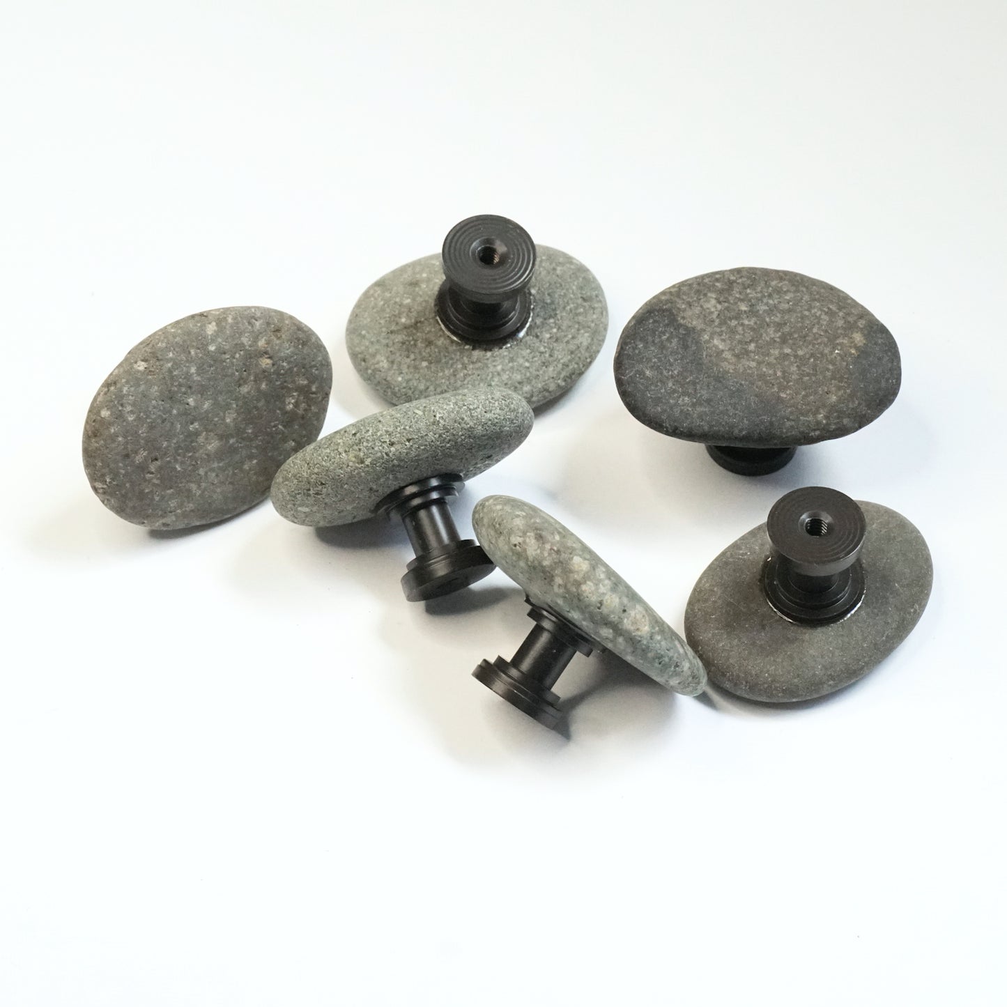 River Rock Cabinet Knobs - Set of 6 | Dark Mix