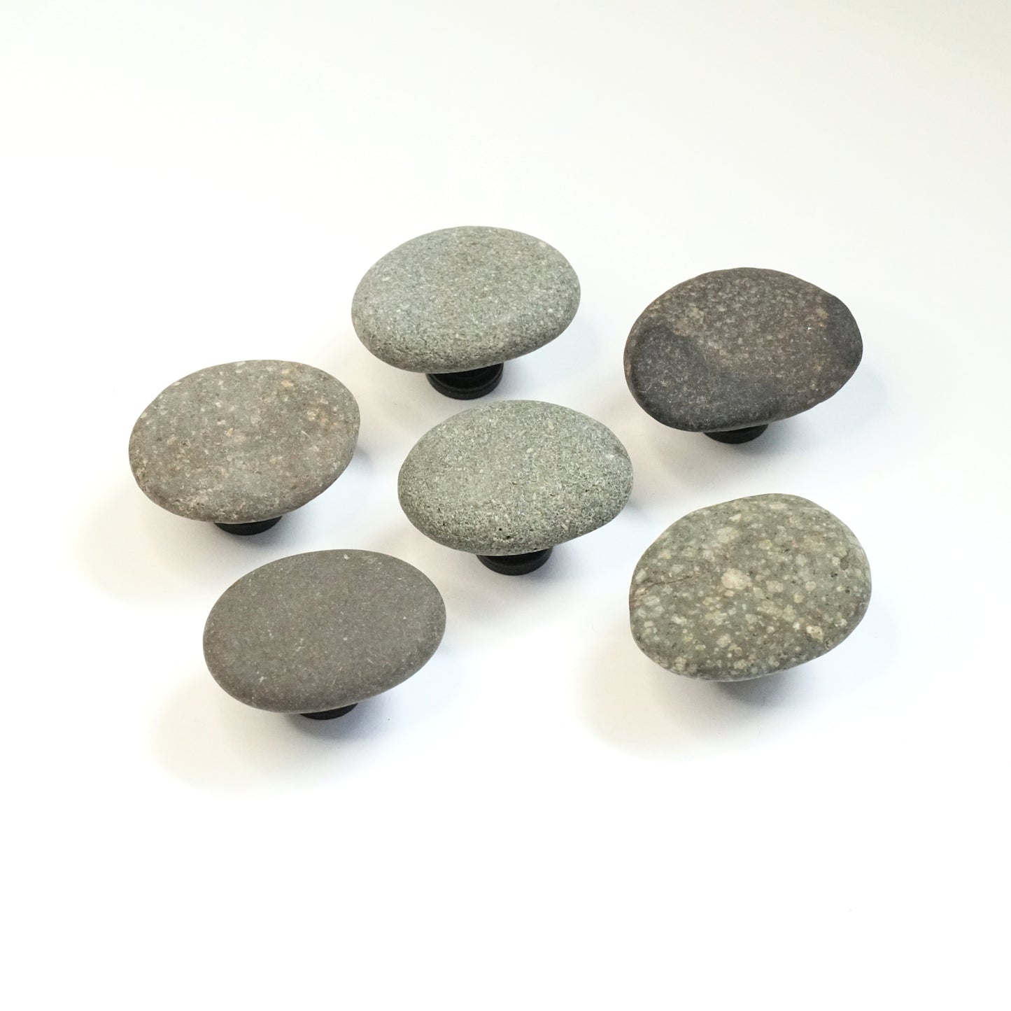 River Rock Cabinet Knobs - Set of 6 | Dark Mix