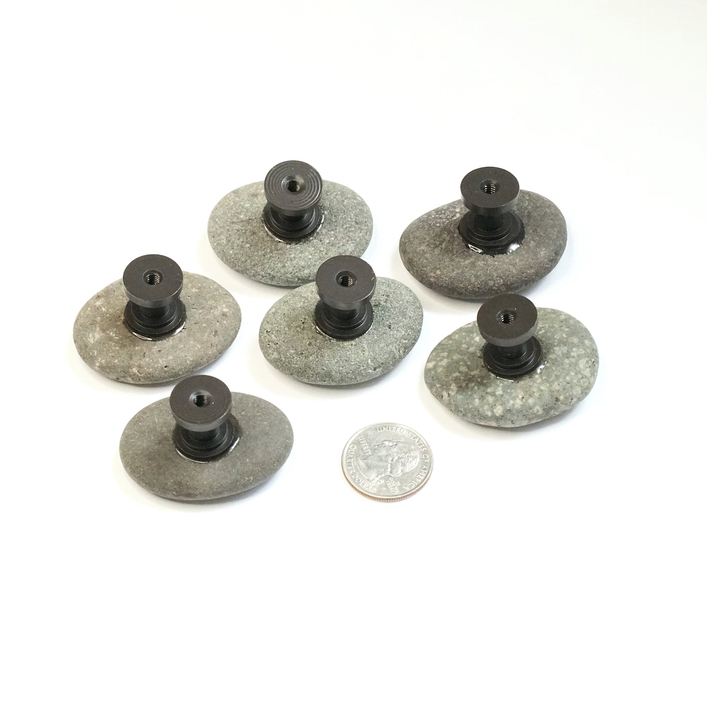 River Rock Cabinet Knobs - Set of 6 | Dark Mix