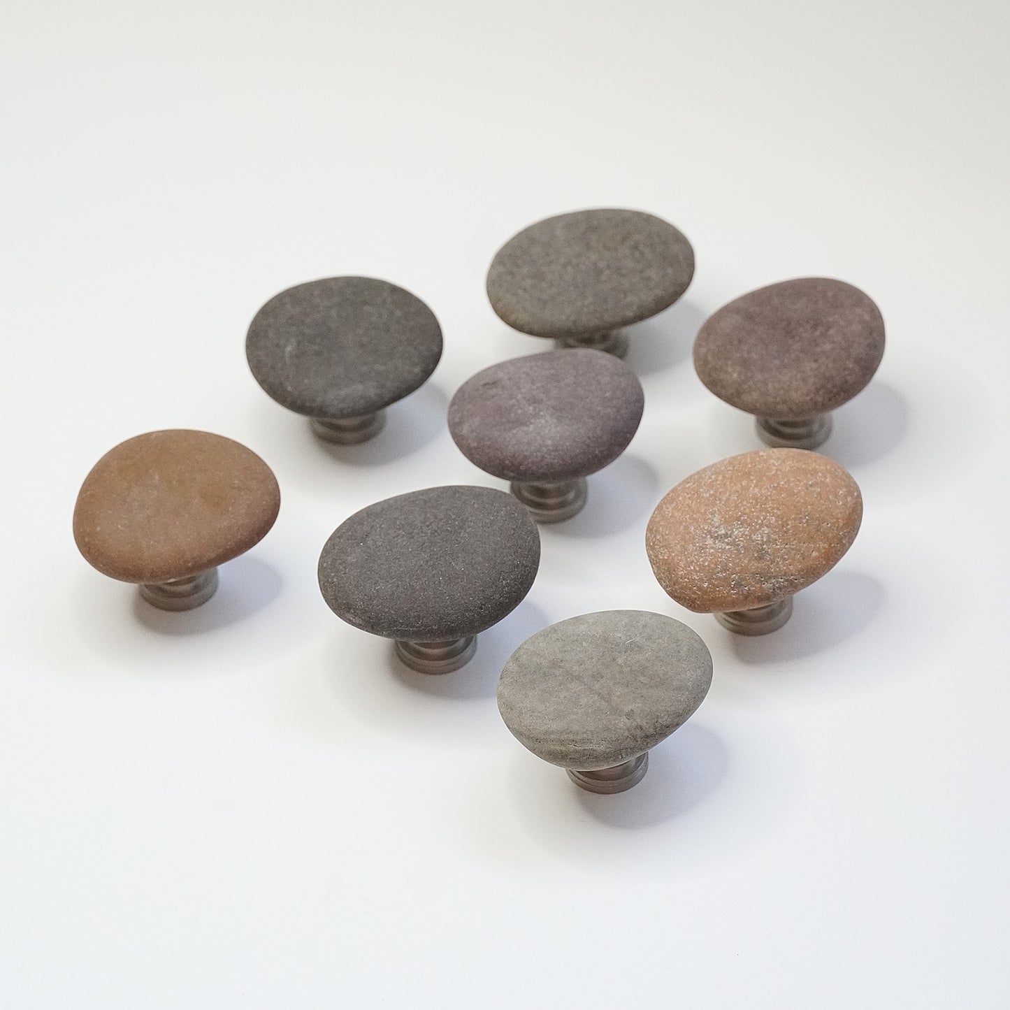 Stone Cabinet Knobs - Set of 8 | Earth Tone Mix