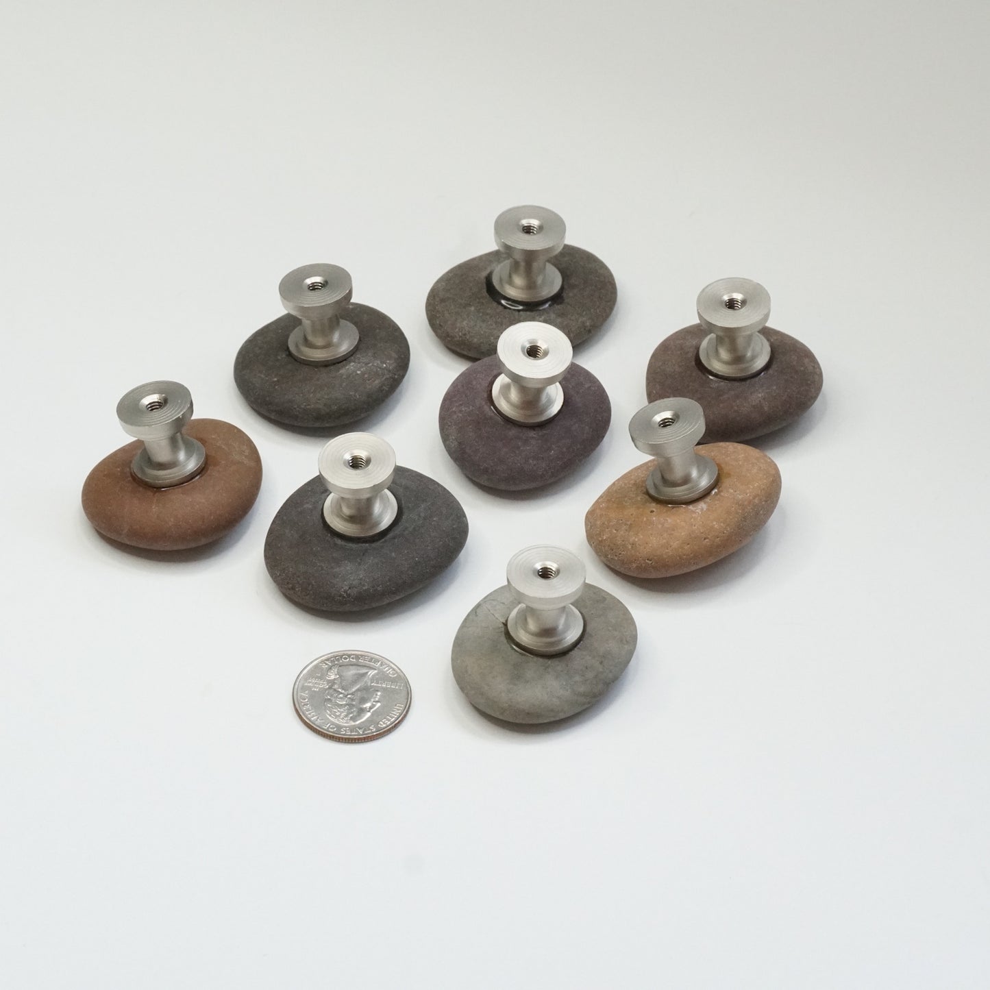 Stone Cabinet Knobs - Set of 8 | Earth Tone Mix