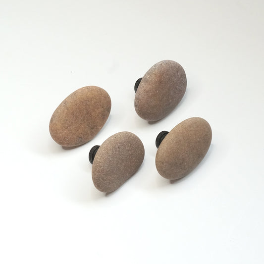 Beach Stone Cabinet Pulls - Set of 4 | Large Bold Browns