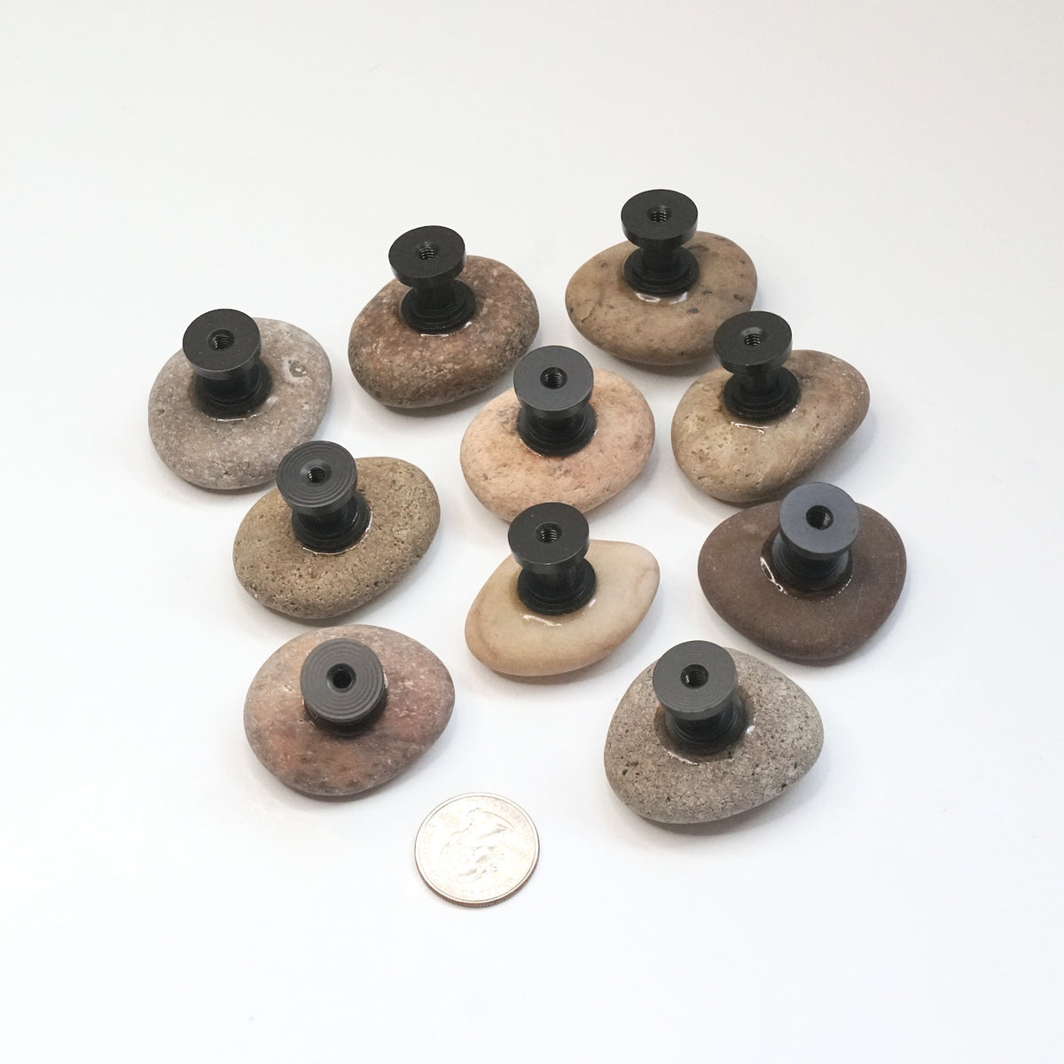 Beach Rock Cabinet Knobs - Set of 10 | Elegant Mixed Tones
