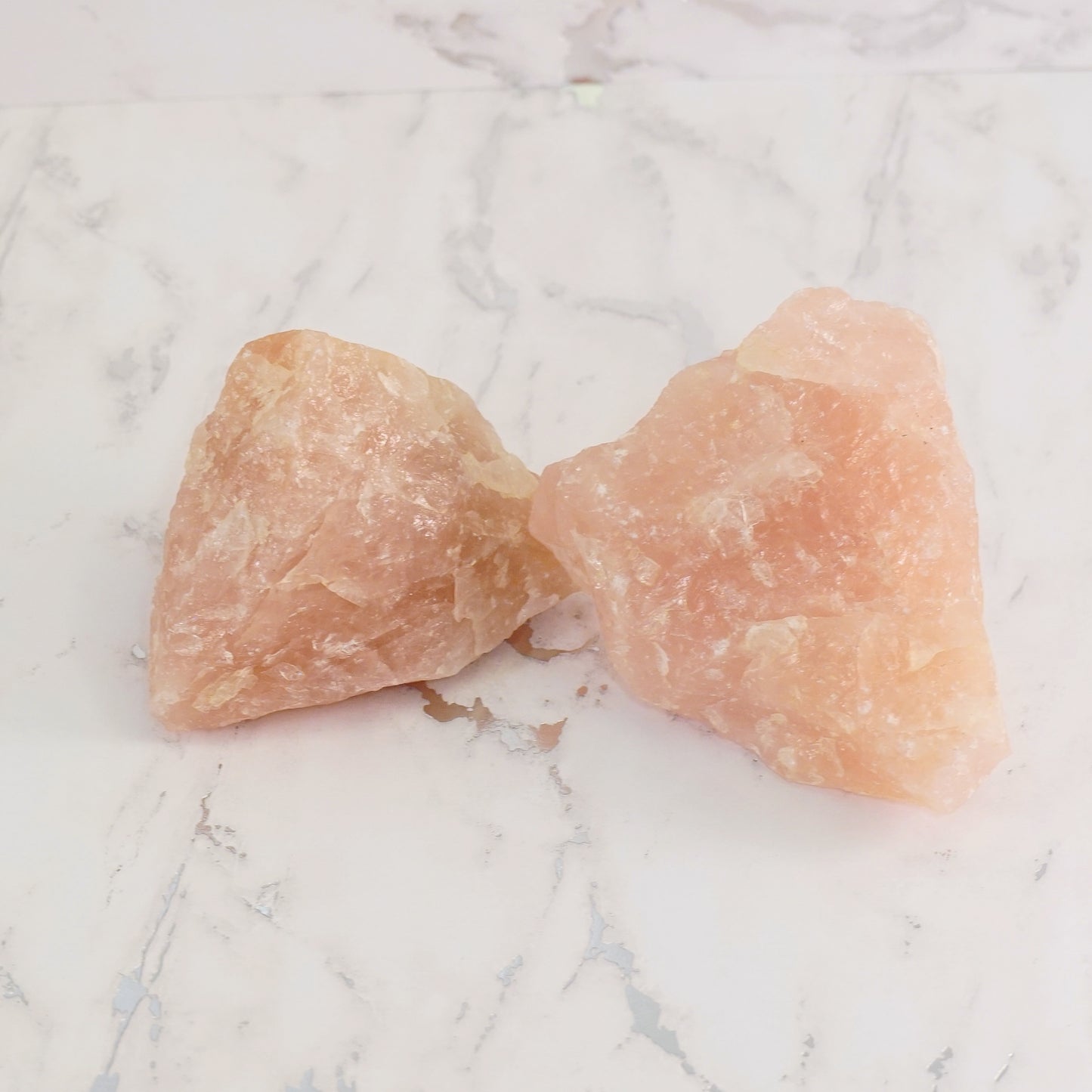 Rose Quartz Crystal Curtain Rod Finial Pair