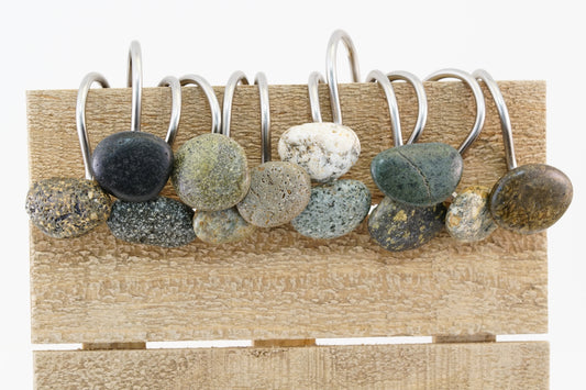 Beach Rock Stone Shower Curtain Hook Set
